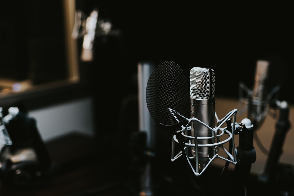 Microphone on a conference stage